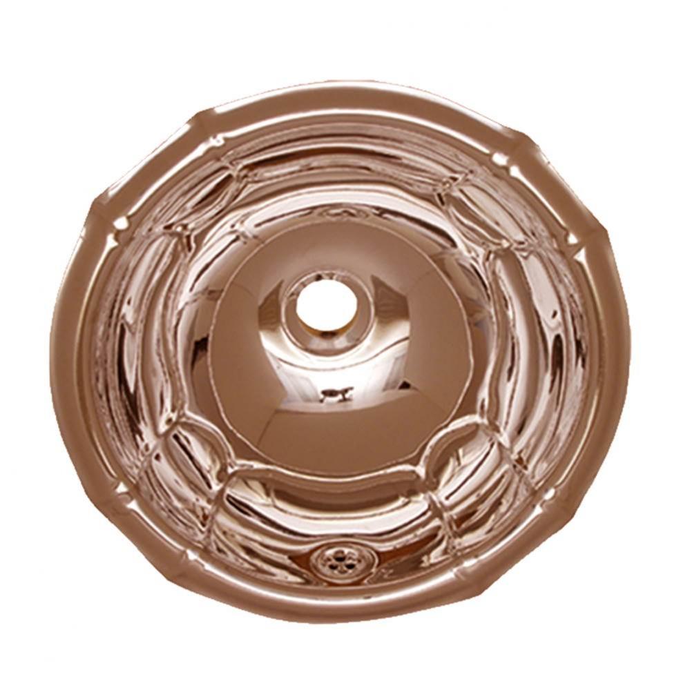 Decorative Round Fluted Design Drop-in Basin with Overflow and a 1 1/4'' Center Drain