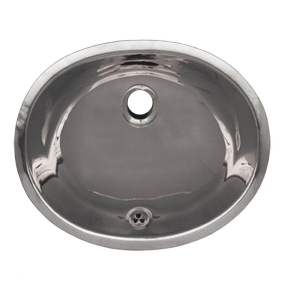 Decorative Smooth Oval Undermount Basin with Overflow and a 1 1/4'' Rear Center Drain