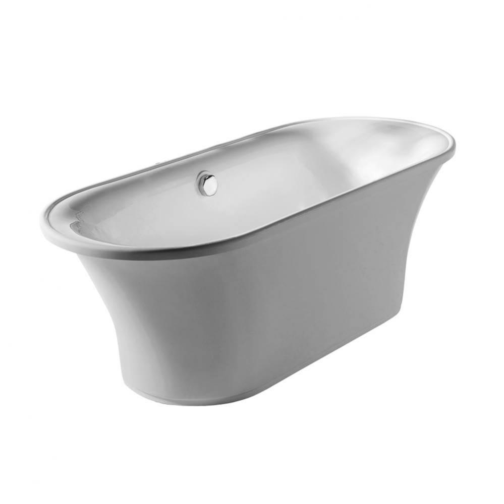 Bathhaus Oval Double Ended Freestanding Lucite Acrylic Bathtub w/a Chrome Mechanical Pop-up Waste