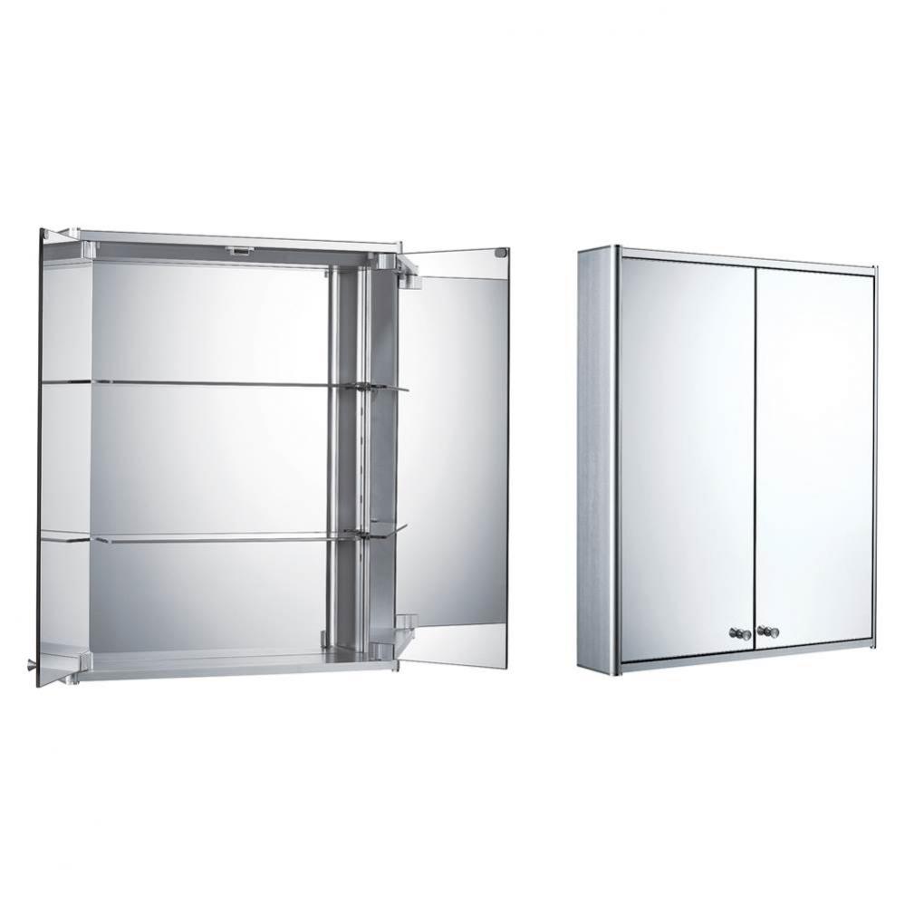 Medicinehaus Double Mirrored Door Anodized Aluminum Medicine Cabinet