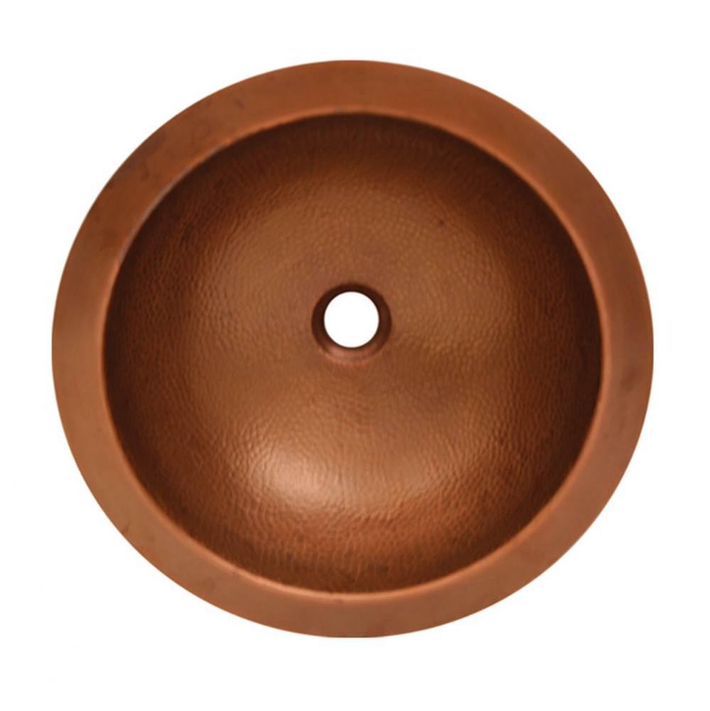 Copperhaus Round Undermount Copper Basin with a Hammered Texture