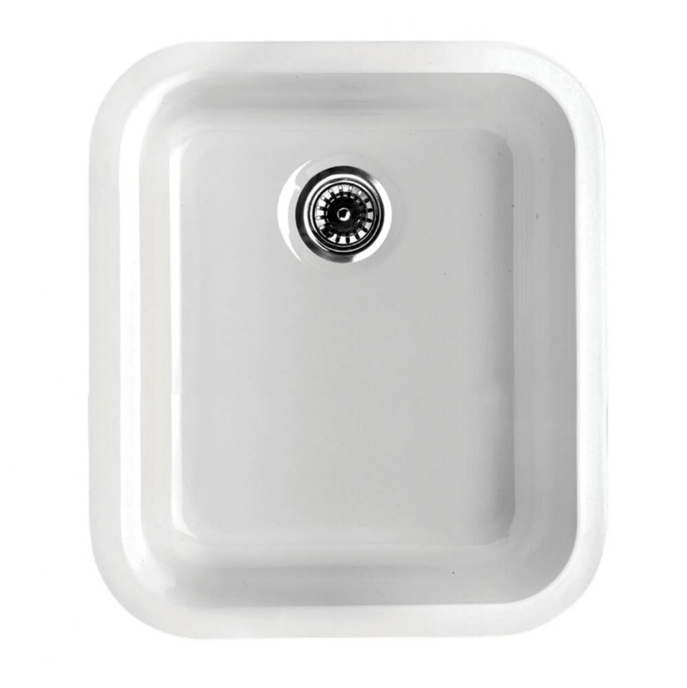 Elementhaus Fireclay Rectangular Drop-In/Undermount Sink with 3 1/2'' Rear Center Drain