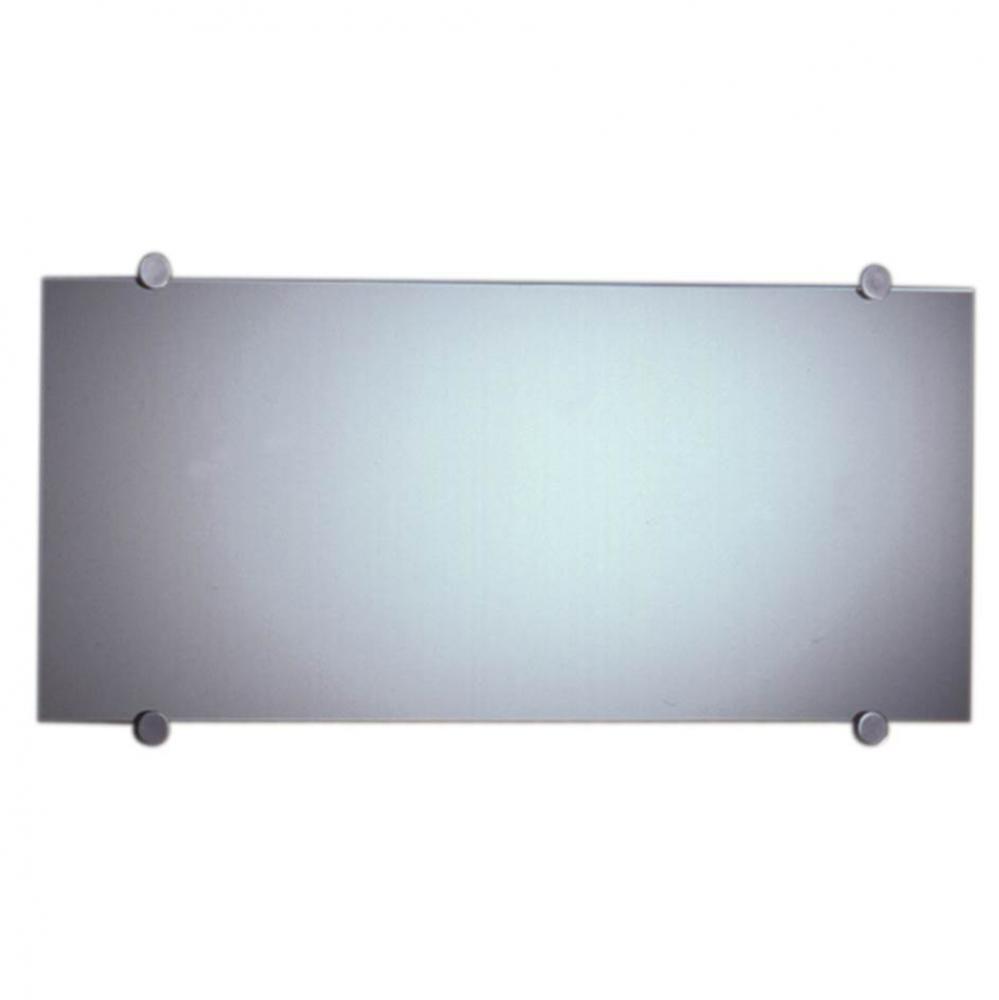 New Generation Frameless Rectangular Mirror with Round Polished Stainless Steel Wall Mount Support