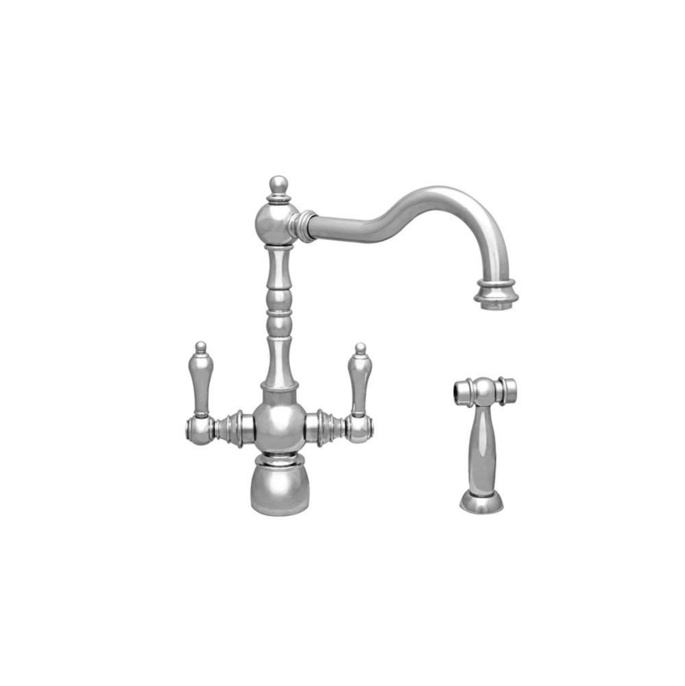 Englishhaus Dual Lever Handle Faucet with Traditional Swivel Spout, Solid Lever Handles and Solid