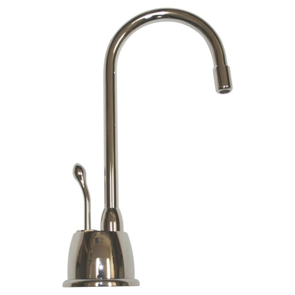 Point of Use Instant Hot Water Faucet with Gooseneck Spout and Self Closing Handle