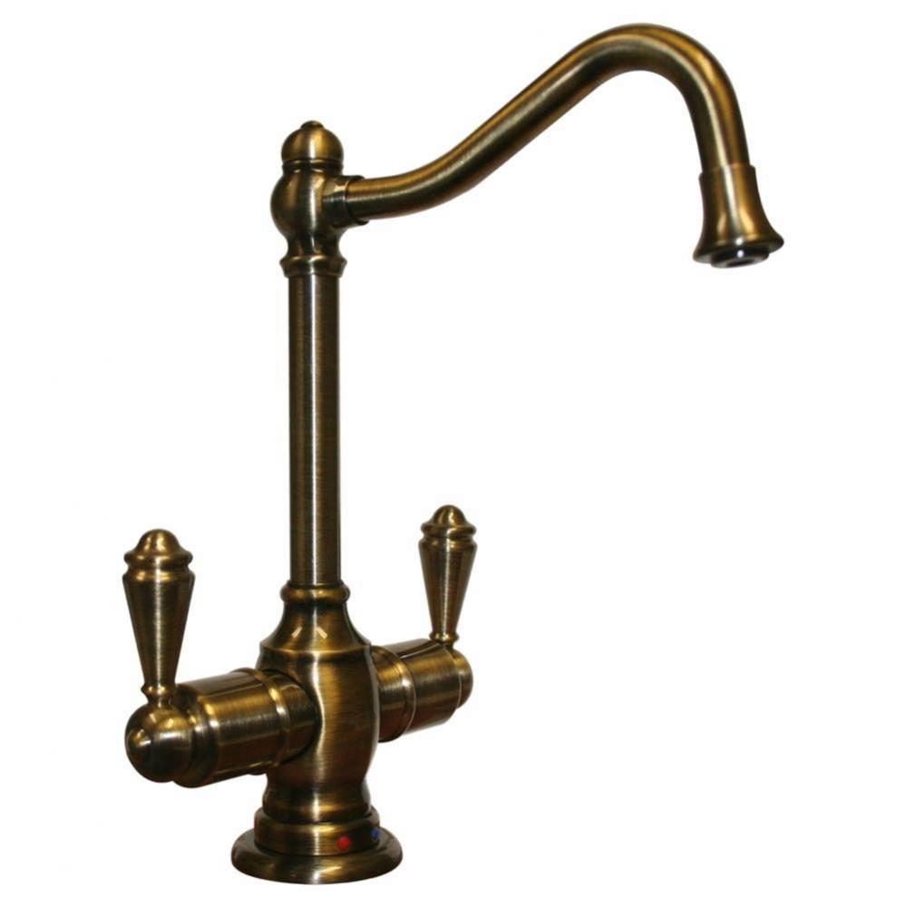 Point of Use Instant Hot/Cold Water Faucet with Traditional Spout and Self Closing Hot Water Handl