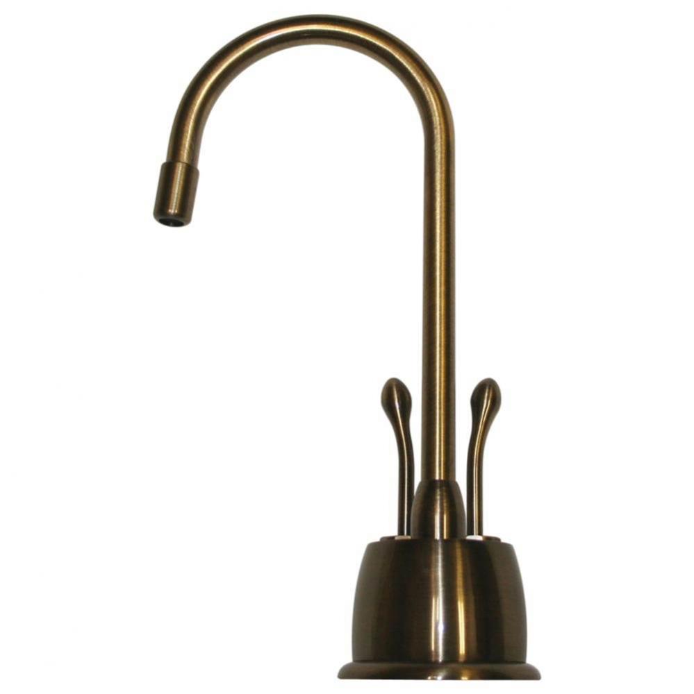 Point of Use Instant Hot/Cold Water Faucet with Gooseneck Spout and Self Closing Hot Water Handle