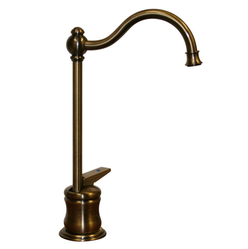 Point of Use Cold Water Faucet with Traditional Spout and Self Closing Handle