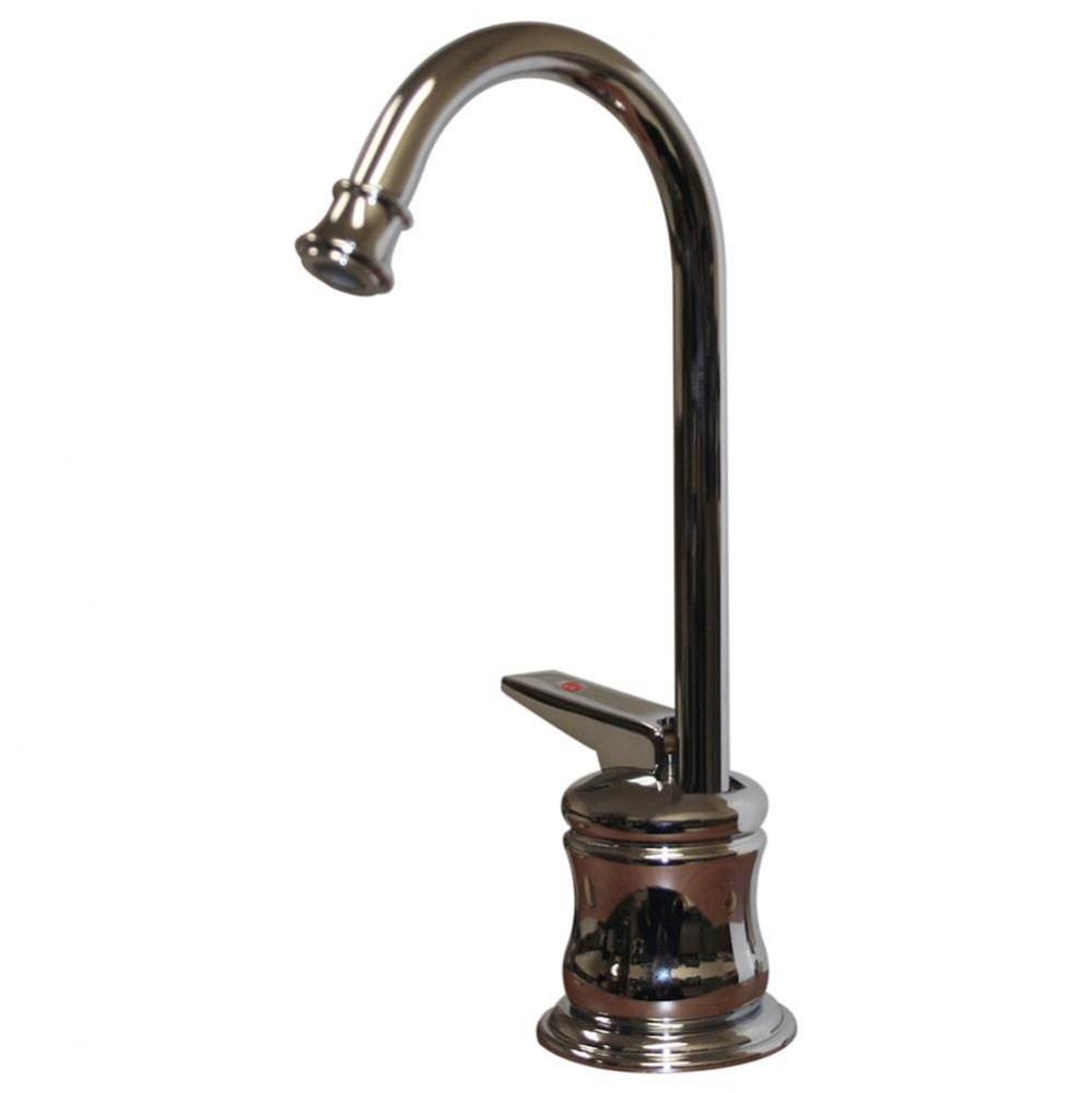 Point of Use Instant Hot Water Faucet with Gooseneck Spout and Self Closing Handle