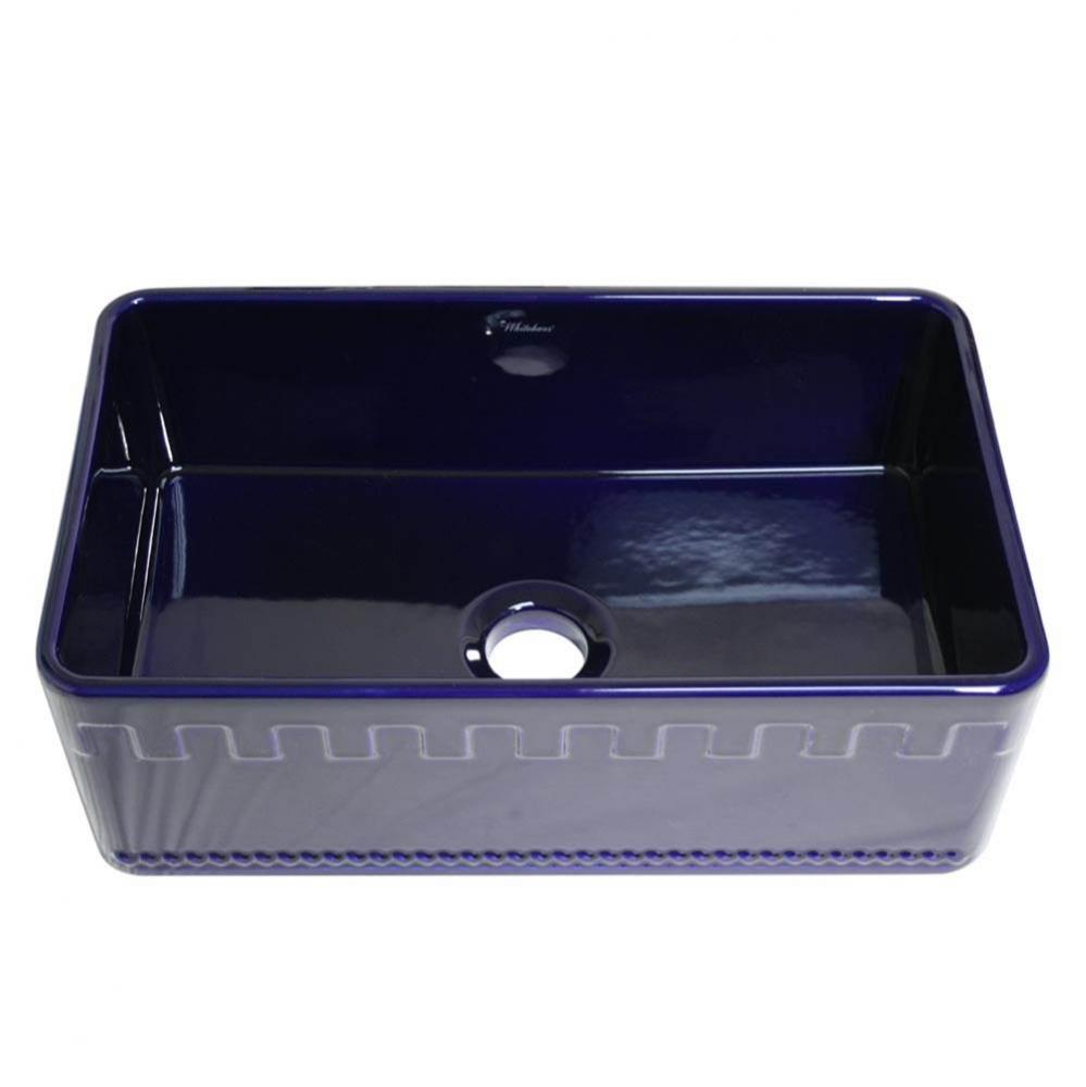 Farmhaus Fireclay Reversible Sink with a Castlehaus Design Front Apron on One Side  and Fluted Fro