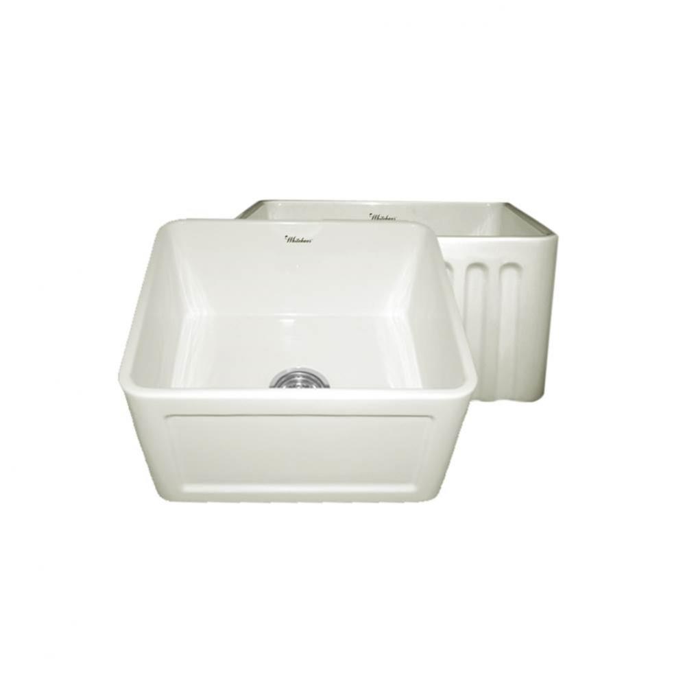 Farmhaus Fireclay Reversible Sink with a Concave Front Apron on One Side and Fluted Front Apron on