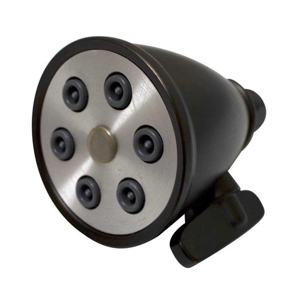 Showerhaus Small Round Showerhead with 6 Spray Jets - Solid Brass Construction with Adjustable Bal