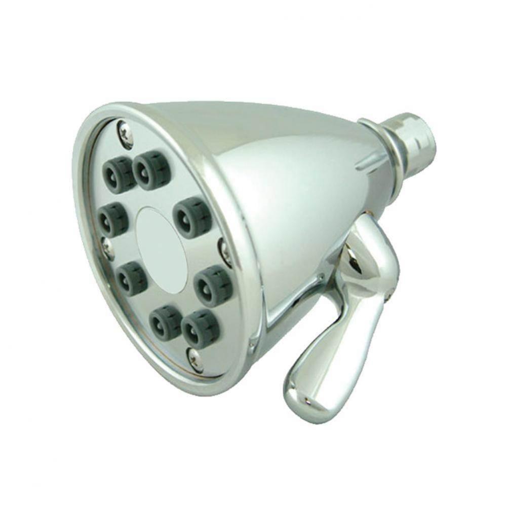 Showerhaus Round Showerhead with 8 Spray Jets - Solid Brass Construction with Adjustable Ball Join