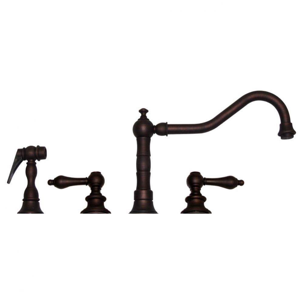 Vintage III Widespread Faucet with Long Traditional Swivel Spout, Lever Handles and Solid Brass Si