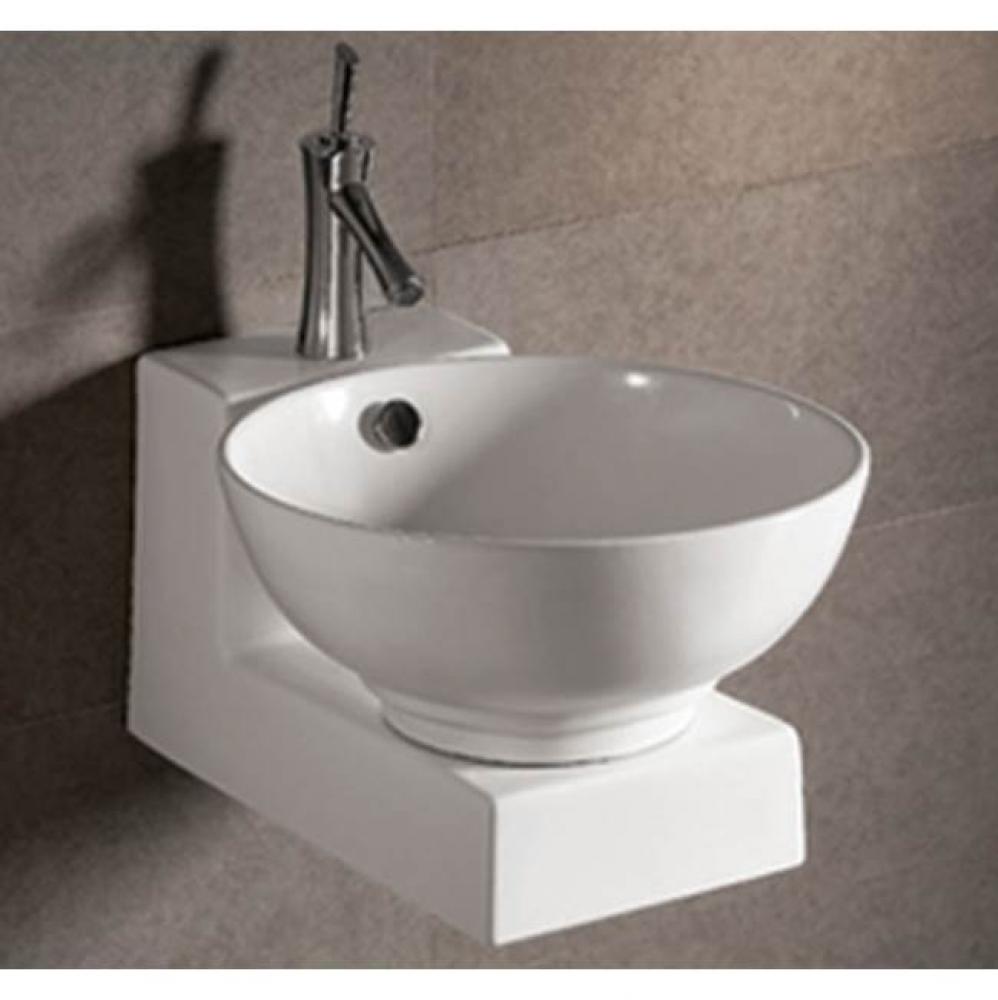 Isabella Collection Round Above Mount Basin with Overflow Center drain and Matching Wall Mount Bas