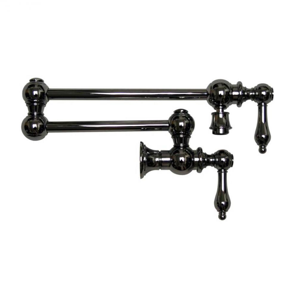 Vintage III Wall Mount Retractable Swing Spout Pot Filler with Lever Handles and Swivel Aerator