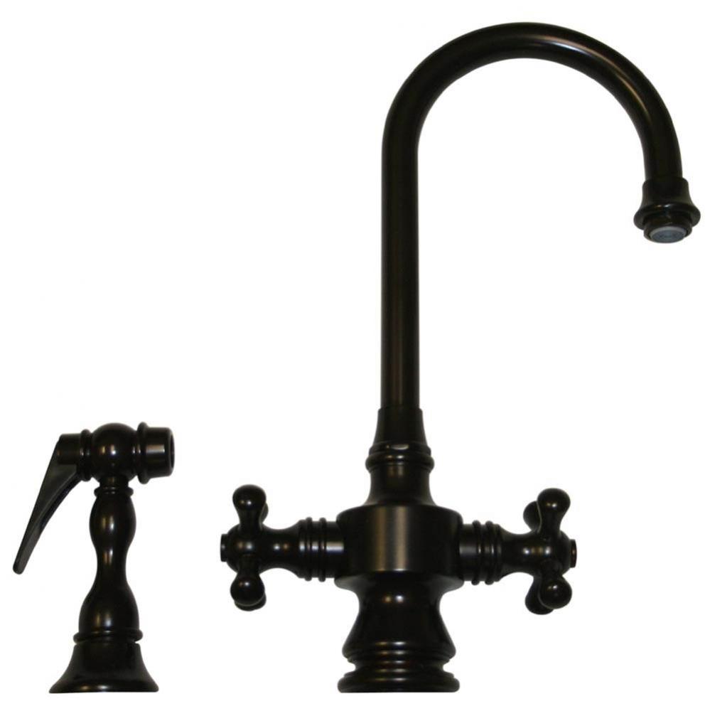 Vintage III Dual Handle Entertainment/Prep Faucet with Short Gooseneck Swivel Spout, Cross Handles