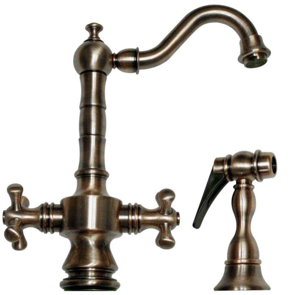 Vintage III Dual Handle Entertainment/Prep Faucet with Short Traditional Swivel Spout, Cross Handl