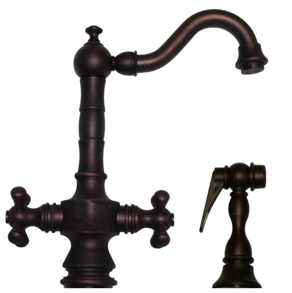 Vintage III Dual Handle Entertainment/Prep Faucet with Short Traditional Swivel Spout, Cross Handl