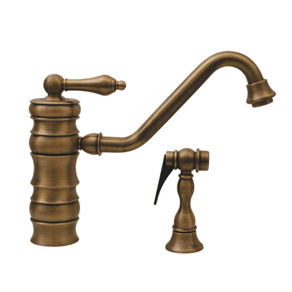 Vintage III Single Lever Faucet with Traditional Swivel Spout and Solid Brass Side Spray