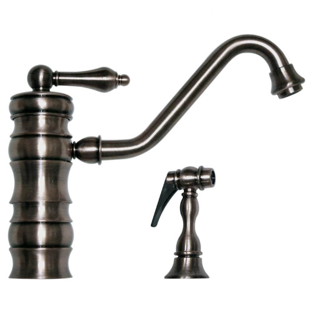Vintage III Single Lever Faucet with Traditional Swivel Spout and Solid Brass Side Spray