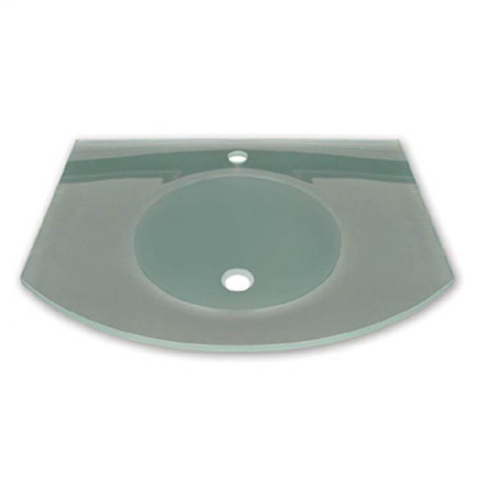 New Generation Arched 1/2'' Matte Glass Counter Top with Integrated Round Basin