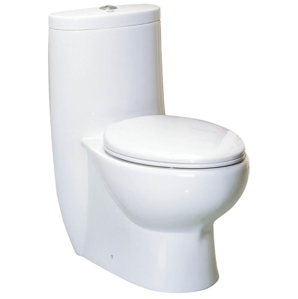 Magic Flush Eco-Friendly One Piece Toilet with a Siphonic Action Dual Flush System,  Elongated Bow