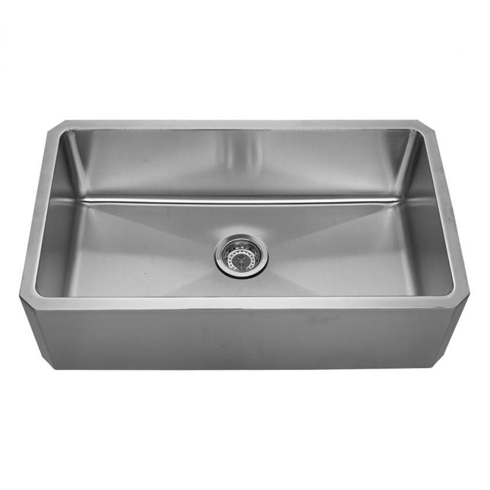 Noah's Collection Brushed Stainless Steel Single Bowl Front Apron Undermount Sink