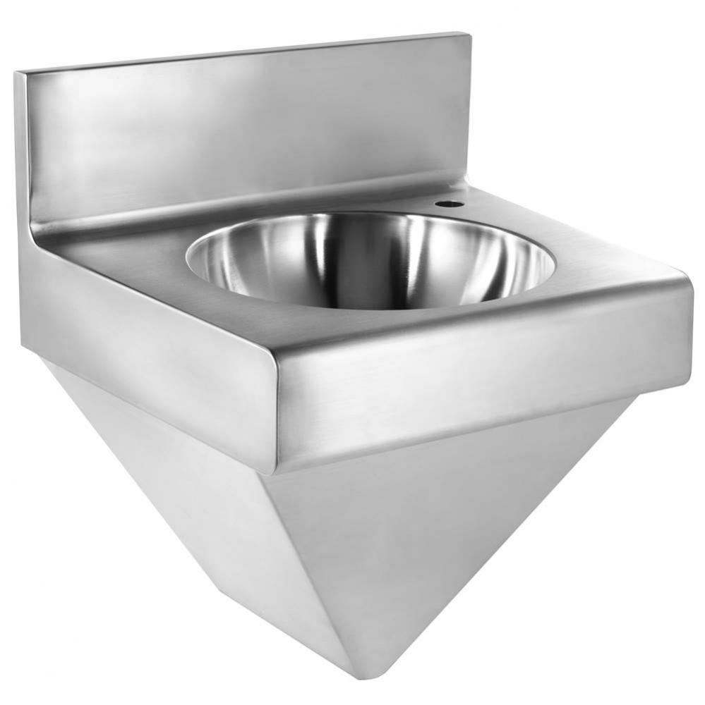 Noah's Collection Brushed Stainless Steel Commercial Single Bowl Wall Mount Wash Basin