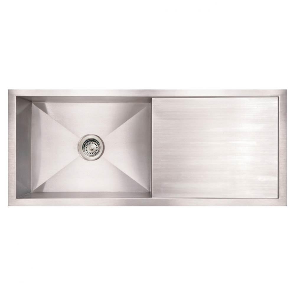 Noah's Collection Brushed Stainless Steel Commercial Single Bowl Reversible Undermount Sink w