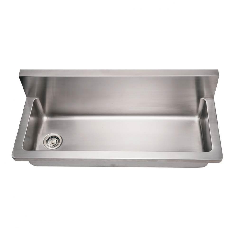 Noah''s Collection Brushed Stainless Steel Commercial Single Bowl Wall Mount Utility Sin