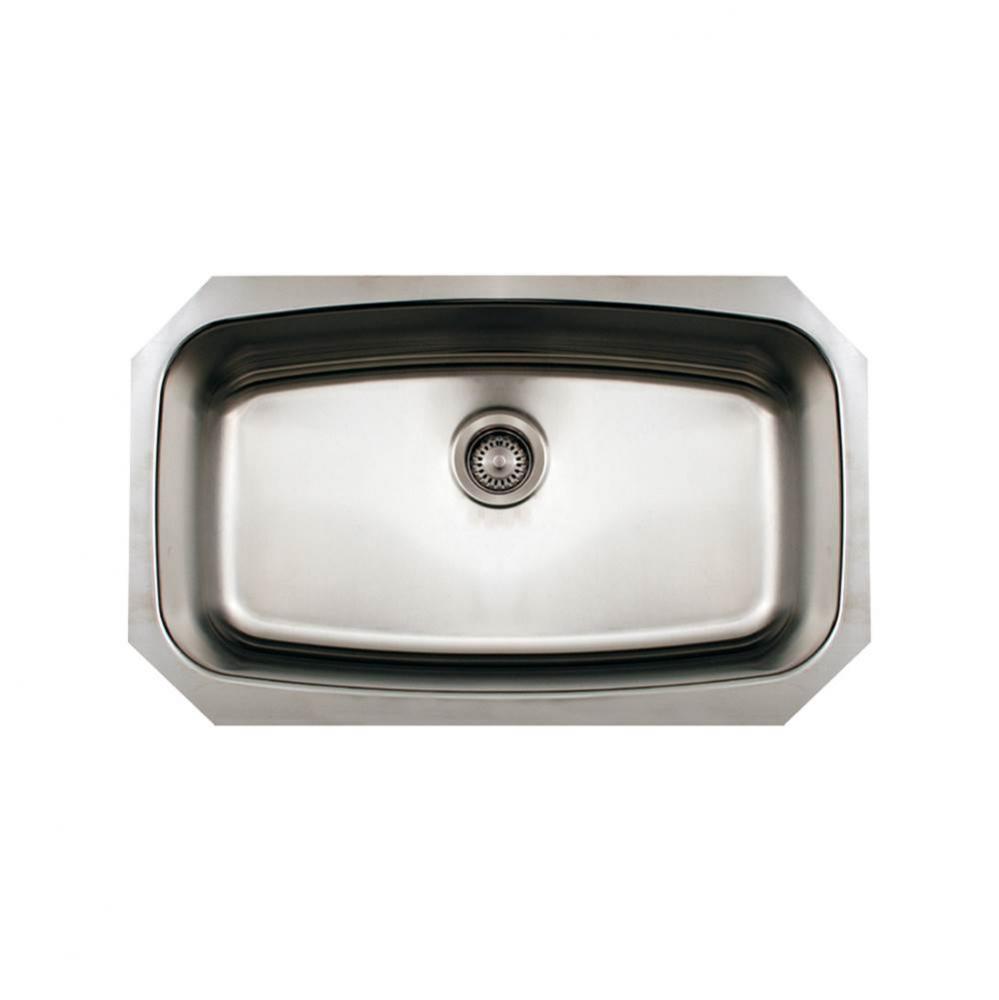 Noah''s Collection Brushed Stainless Steel Oval Single Bowl Undermount Sink