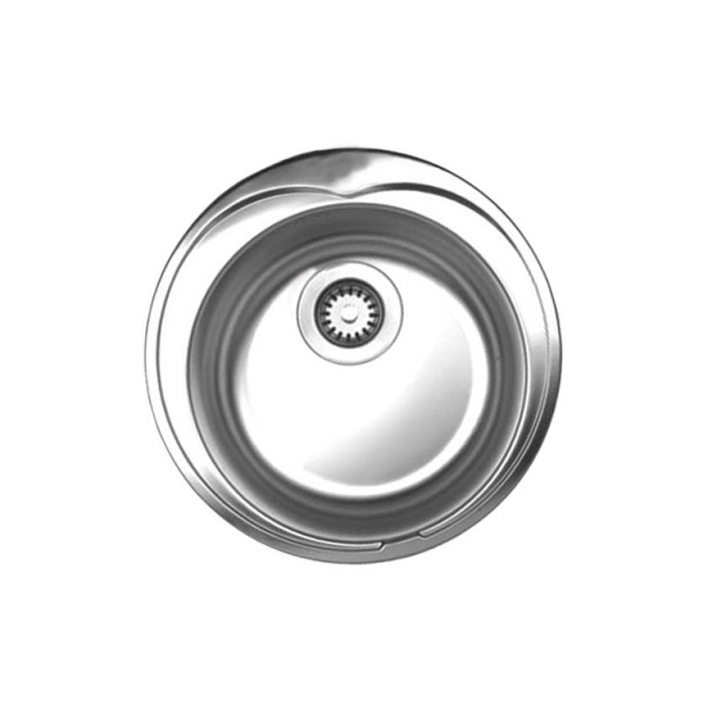 Noah's Collection Brushed Stainless Steel Large Round Drop-in Sink