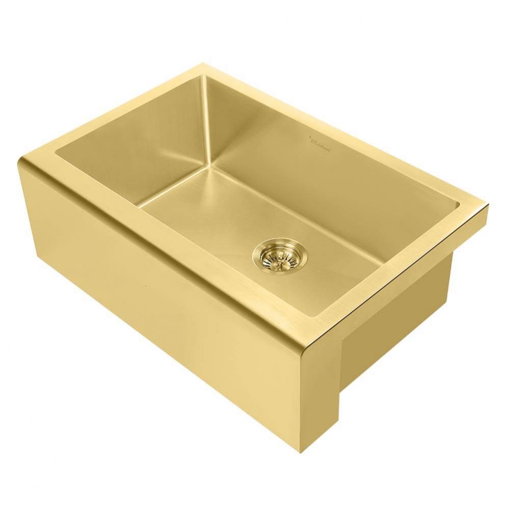 Noah Plus 16 gauge Single Bowl Undermount Sink Set with a seamless customized front Apron