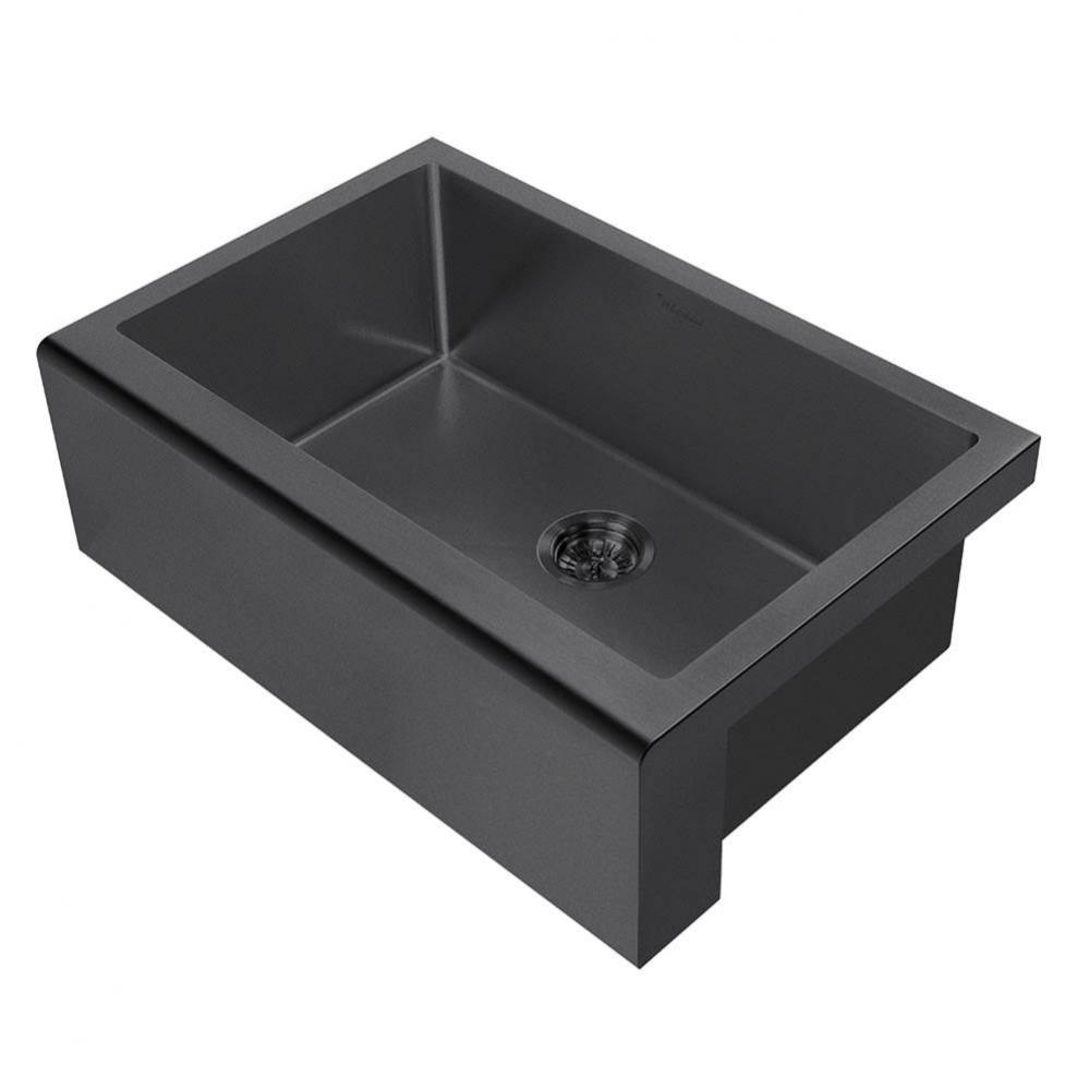 Noah Plus 16 gauge Single Bowl Matte Textured Undermount Sink Set with a seamless customized front