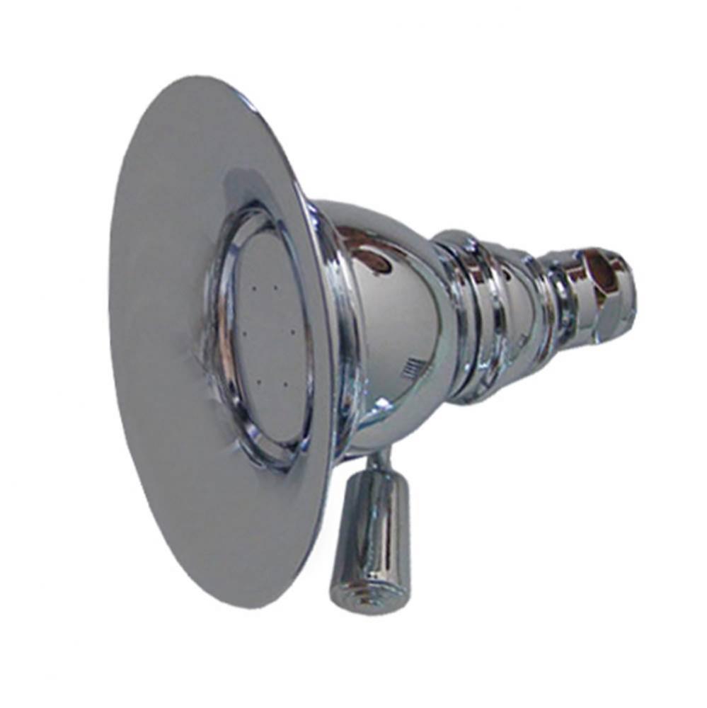 Showerhaus Small Round Rainfall Showerhead with Spray Holes - Solid Brass Construction with Adjust