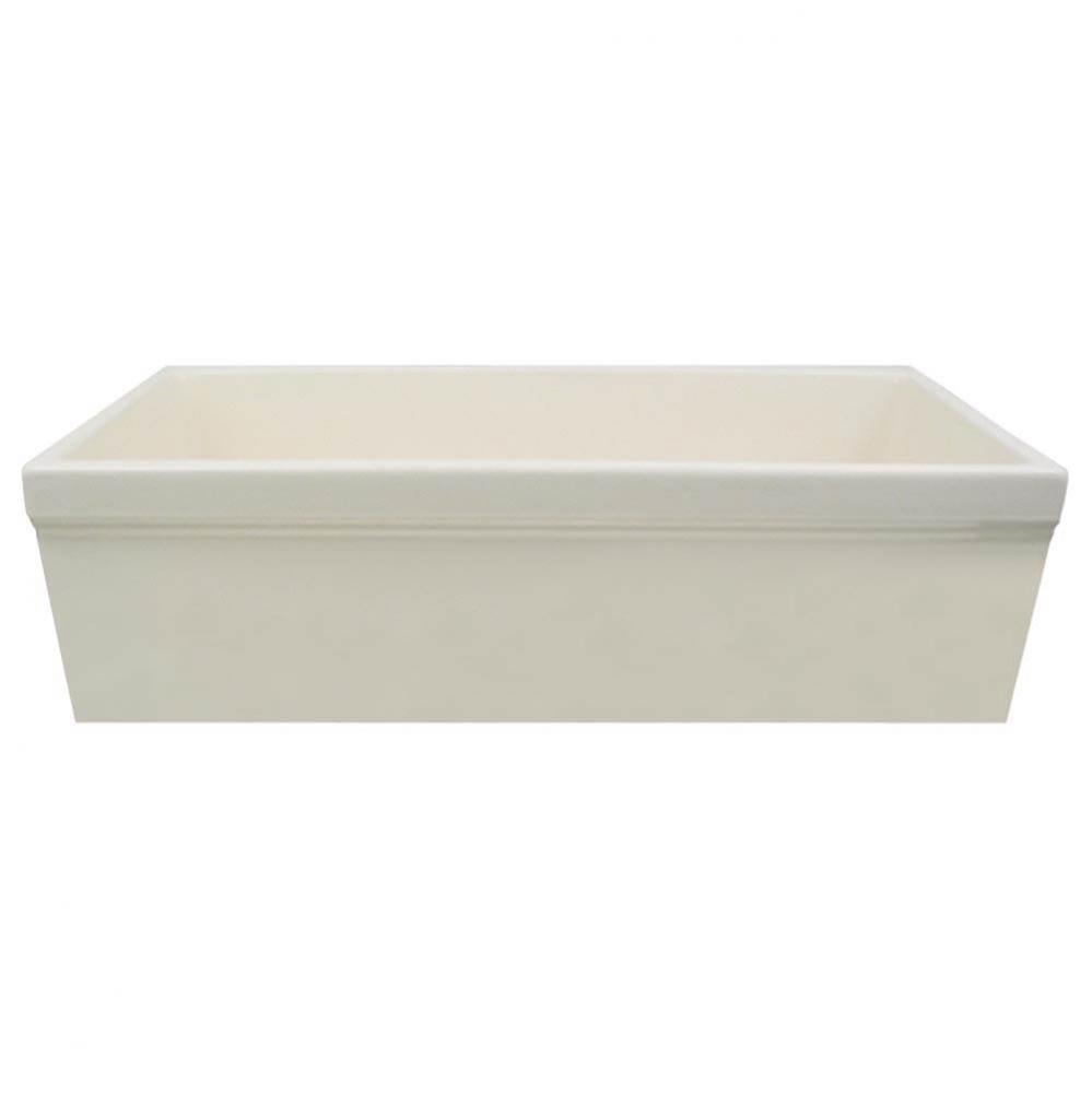 Farmhaus Fireclay Quatro Alcove Reversible Sink with Decorative 2 ½'' Lip on One Si