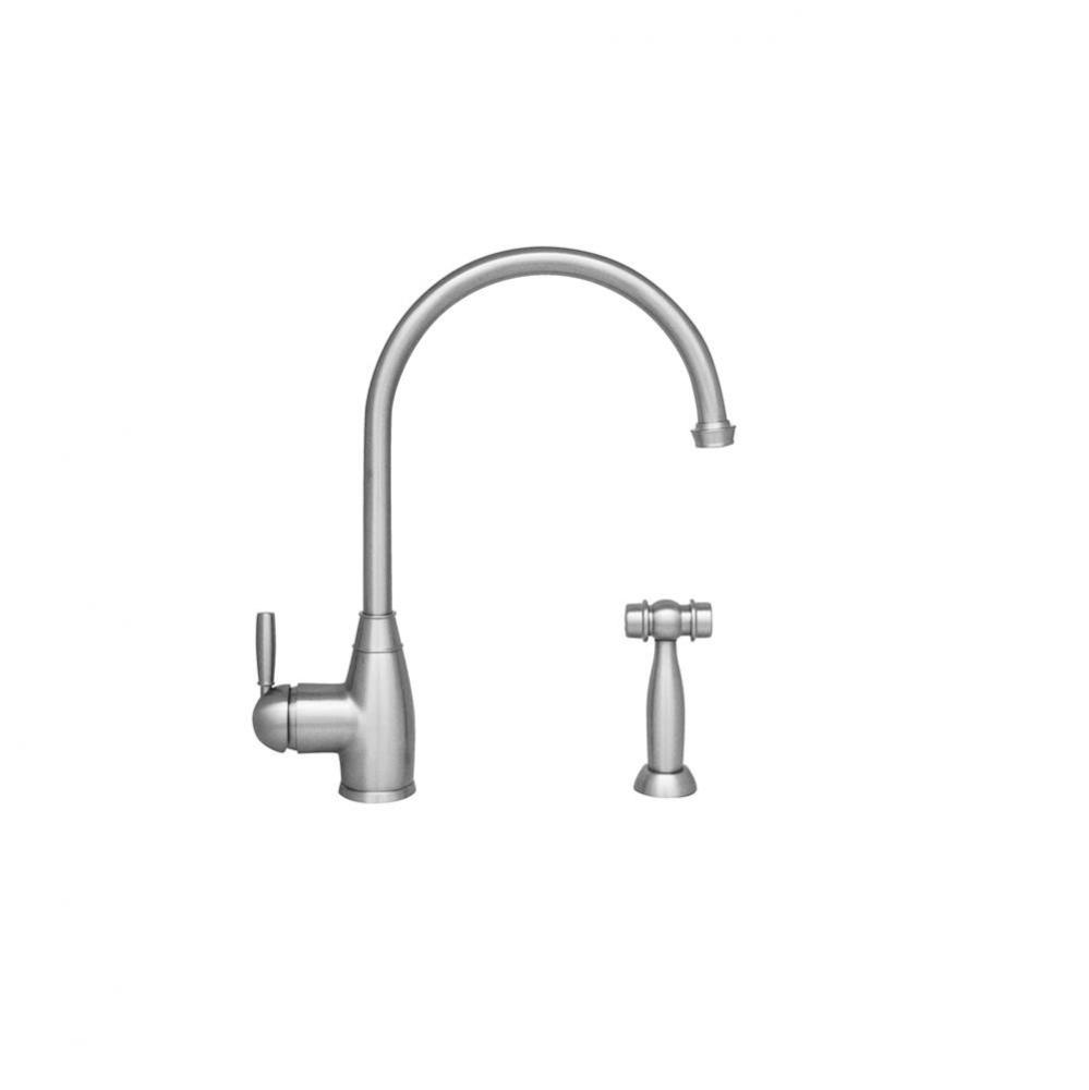 Queenhaus Single Lever Faucet with a Long Gooseneck Spout, Solid Single Lever Handle and Solid Bra