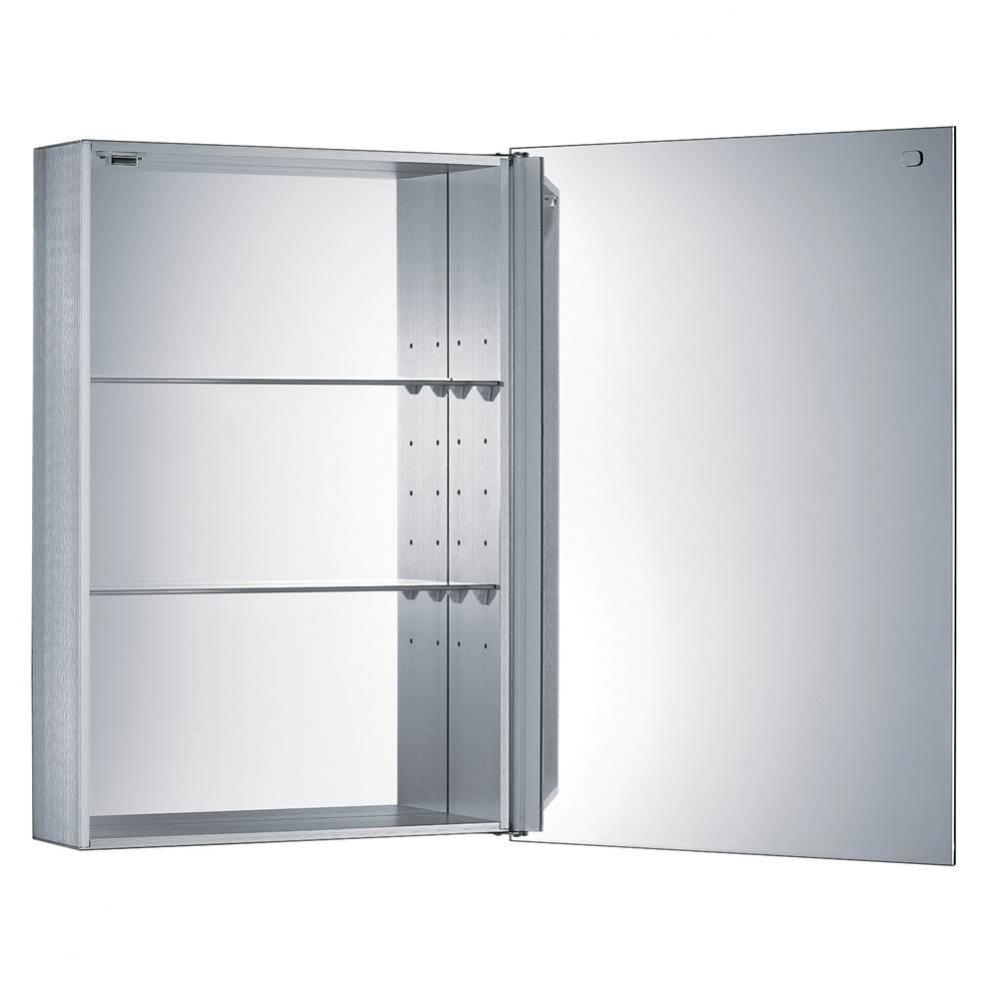 Medicinehaus Single Mirrored Door Anodized Aluminum Medicine Cabinet