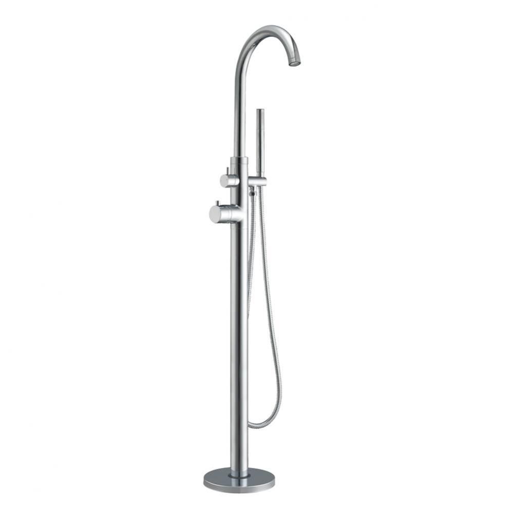 Bathhaus Freestanding 41'' Single Lever Tub Filler with Integrated Diverter Valve and Ha