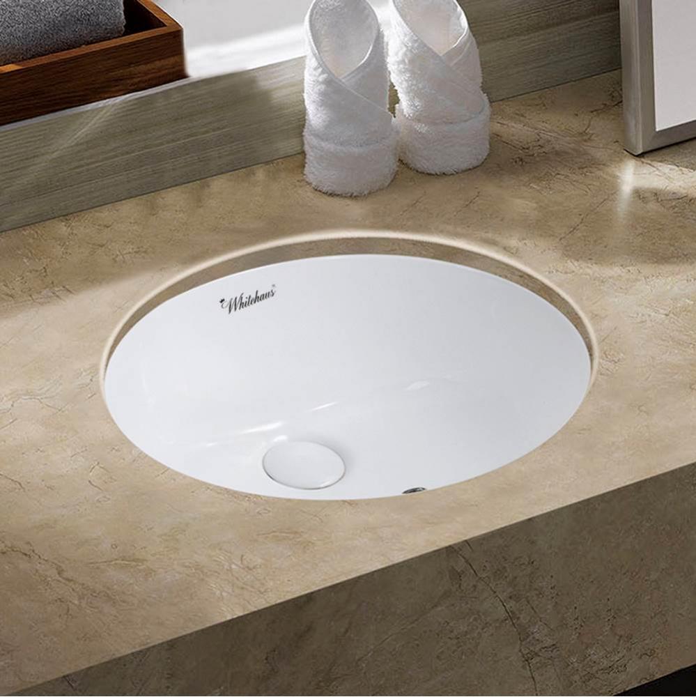 Isabella Plus Collection 18 inch Oval Undermount basin with overflow and rear center drain