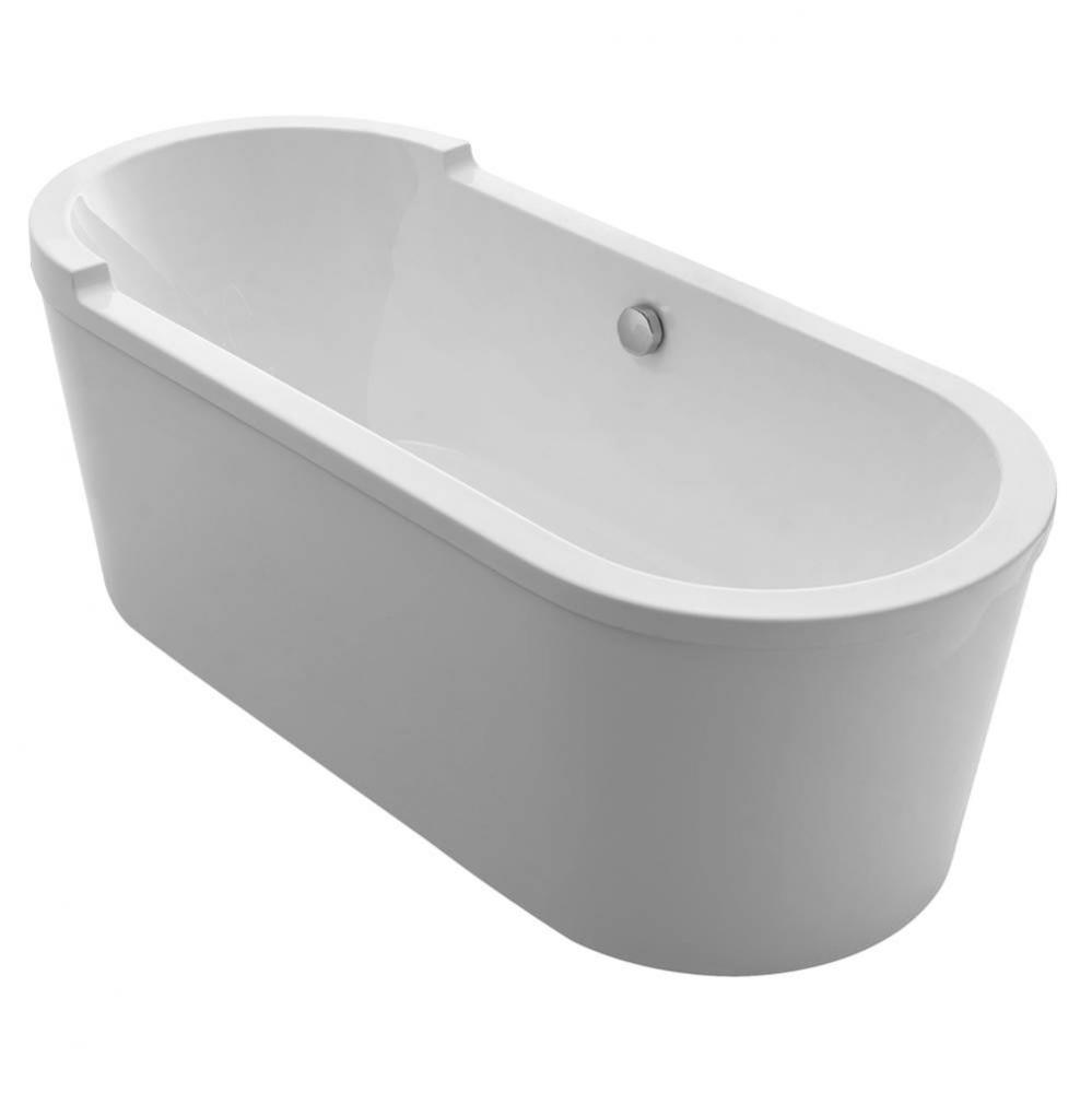 Freestanding Lucite Acrylic Bathtub w/a Chrome Mechanical Pop-up Waste and a Chrome Center Drain w