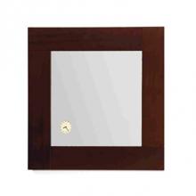 Whitehaus AMET01 - Antonio Miro Square Mirror with Iroko Wood Frame and Built-in Clock