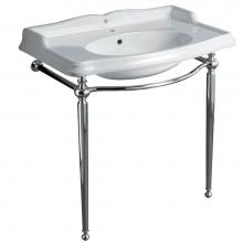 Whitehaus B-AR864-ARCG1 - Britannia Large Rectangular Sink Console with Front Towel Bar and Single Faucet Hole Drill