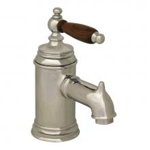 Whitehaus N21-C - Fountainhaus Single Hole/Single Lever Lavatory Faucet with Cherry Wood Handle and Pop-up Waste