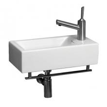 Whitehaus WH1-114RTB - Isabella Collection Small Wall Mount Basin with Crome Towel Bar and Center Drain