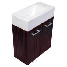 Whitehaus WH114RSCB-E - Wall Mount Double Door Vanity in Espresso Complete with a White Basin