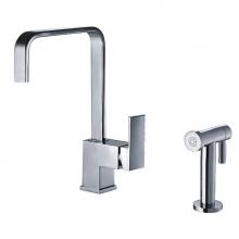 Whitehaus WH2070824-C - Jem Collection Single Lever Handle Faucet with a Solid Brass Side Spray