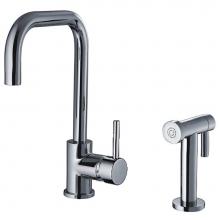 Whitehaus WH2070826-C - Jem Collection Single Hole/Single Lever Handle Faucet with Swivel Spout and a Solid Brass Side Spr