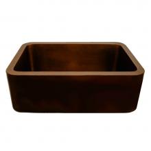 Whitehaus WH2519COFC-OBS - Copperhaus Rectangular Undermount Sink with Smooth Front Apron